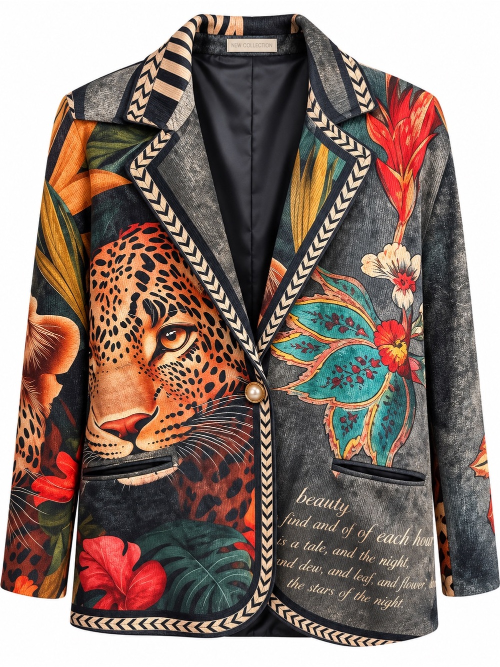 F45. From Italy 🇮🇹 Leopard Floral Statement Blazer Jacket